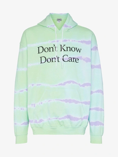 Ashley Williams Don't Know Don't Care Tie-dye Hoodie In Blue