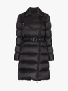 MONCLER MONCLER GELINOTTE BELTED FEATHER DOWN AND VIRGIN WOOL COAT,49356455304813074787