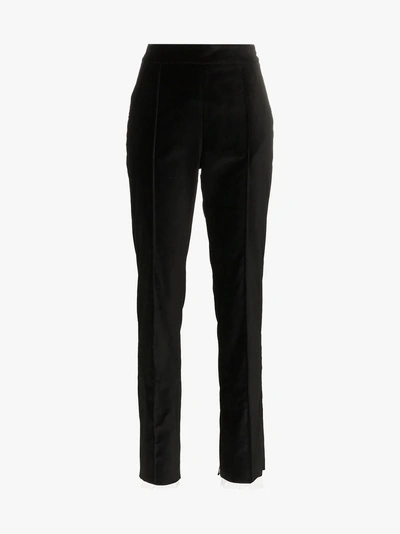 Rosie Assoulin Split Hem Cotton Trousers In Black