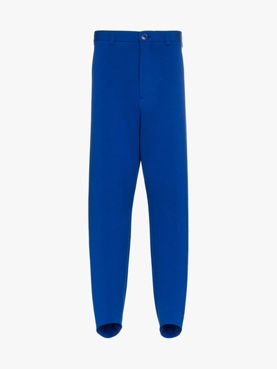 Balenciaga Zip Front Stirrup Leg Sweatpants In Blue