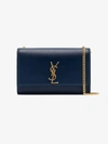 Saint Laurent Midnight Blue Kate Grained Leather Shoulder Bag In 4117 Blue