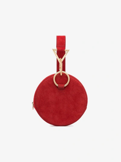 Tara Zadeh Suede Bracelet Bag In Red