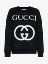 GUCCI GUCCI EMBELLISHED QUILTED COTTON LOGO SWEATSHIRT,543640X922B13029262