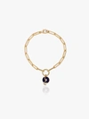 FOUNDRAE 18K YELLOW GOLD BLUE CRESCENT CLASSIC FOB CLIP CHAIN DIAMOND BRACELET,CB7KARMABLUECRESCENT13035872