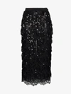 ALESSANDRA RICH ALESSANDRA RICH SEQUIN EMBELLISHED LACE PANEL SILK SKIRT,FAB1443P234790013164328