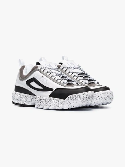 Liam Hodges Fila Disruptor Leather And Neoprene Trainers In White