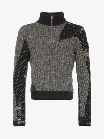 Gmbh Pattern Detail Sweater In Grey
