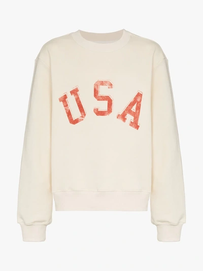424 Usa Print Cotton Sweatshirt In Neutrals
