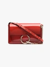 CHLOÉ CHLOÉ RED FAYE SMALL PATENT LEATHER SHOULDER BAG,CHC18US127A0913032064