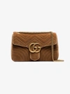 Gucci Medium Gg Marmont 2.0 Matelasse Velvet Shoulder Bag - Brown In Taupe