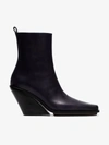 ANN DEMEULEMEESTER ANN DEMEULEMEESTER PURPLE 100 LEATHER WEDGE ANKLE BOOTS,1802288239005813042106