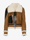 MONCLER MONCLER CRABIER CROP SHEARLING JACKET WITH DOWN HOOD,45347805098W13002586