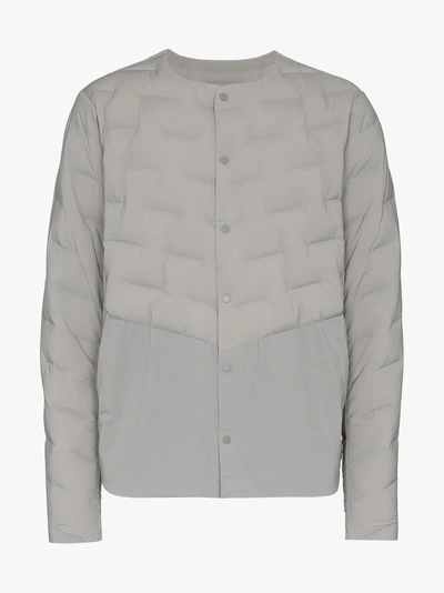 Descente 'brick Effect' Padded Jacket In Grey