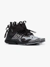 Nike + Acronym Air Presto Mid Leather And Rubber-trimmed Mesh Sneakers - Gray In Grey