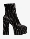 SAINT LAURENT SAINT LAURENT BILLY 140 ZEBRA SEQUINNED PLATFORM BOOTS,538664GVO0013029370