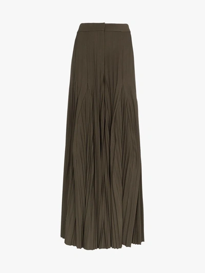 Jacquemus High Waisted Pleated Trousers In Green