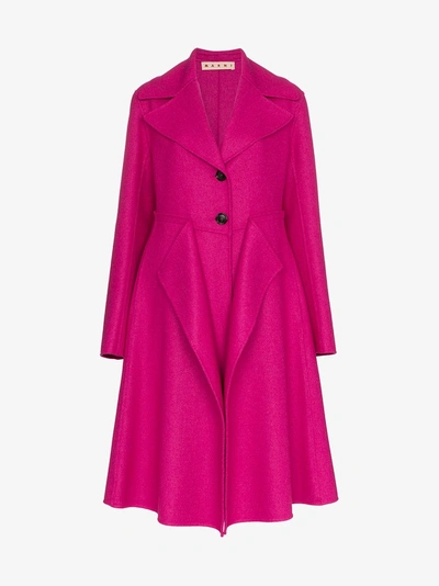 Marni Single-breasted Layered Coat In Pink