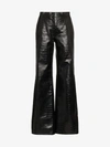 OFF-WHITE OFF-WHITE FLARED LEG PATENT LEATHER TROUSERS,OWJB001F18430053100013059967