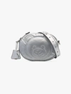MOSCHINO MOSCHINO SILVER METALLIC TEDDY EMBOSSED LEATHER BELT BAG,A7715821513083617