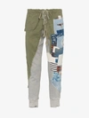 GREG LAUREN GREG LAUREN PATCHWORK SLIM LEG COTTON TRACK trousers,GLFW18M22613155792