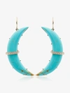 ANDREA FOHRMAN ANDREA FOHRMAN TURQUOISE CRESCENT DIAMOND EARRINGS,10051TQWD14YG13357918