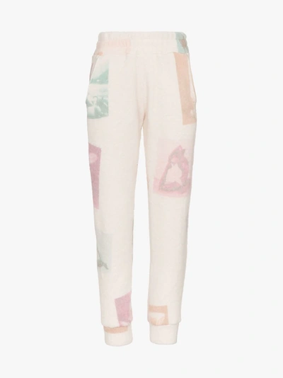 The Elder Statesman Technicolour Yogis Print Cashmere Blend Track Pants - Neutrals