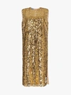 Prada Sleeveless Sequin Embellished Midi Dress In Metallic