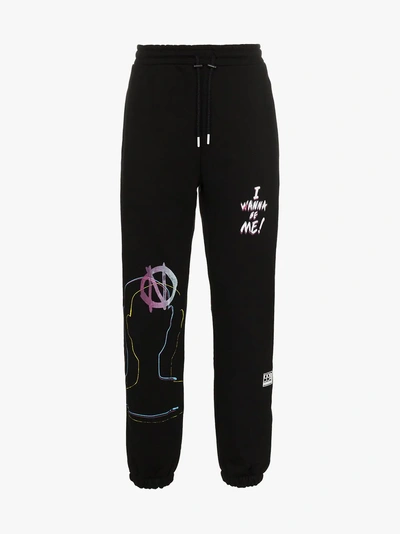 99% Is Cstm Painted Cotton Sweat Pants In Black