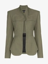 SITUATIONIST SITUATIONIST ONE BUTTON WOOL BLAZER,GREENJK0113008817