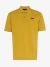 Prada Logo Patch Polo Shirt In Yellow