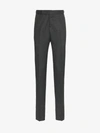 Thom Browne Seamed Elastic Stripe Skinny Wool Trouser In Grey