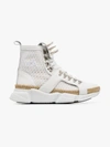 MARQUES' ALMEIDA MARQUES'ALMEIDA WHITE SPIKE MESH AND LEATHER HIGH TOP SNEAKERS,RST19AC0104LTH13164341