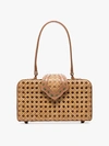 MEHRY MU MEHRY MU BROWN FEY IN THE 50'S RATTAN LEATHER BOX BAG,FFBSS1944BEIGE13438862