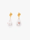 ANNI LU ANNI LU GOLD-PLATED STERLING SILVER BAROQUE PEARL SHELL RUBY EARRINGS,180015113049939