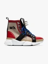 MARQUES' ALMEIDA MARQUES'ALMEIDA SPIKE EMBELLISHED CANVAS HIGH TOP SNEAKERS,RST19AC0104LTH13423888