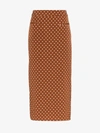 Rejina Pyo Mina Polka Dot Ruched Back Skirt In Brown