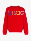 VERSACE VERSACE RED LOGO EMBROIDERED JUMPER,A81504A22855413481810