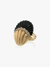 YVONNE LÉON 18K YELLOW GOLD AND BLACK SHELL DIAMOND RING,BAGUECOQUILLAGE13417892