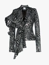 HALPERN HALPERN SILK ZEBRA-STRIPE SEQUINNED JACKET,A1811313018995