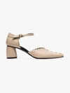 REIKE NEN REIKE NEN NEUTRAL 60 ANKLE STRAP WHIPSTITCHED LEATHER PUMPS,RK1SH02913155315