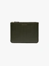 Comme Des Garçons Army Green Brick Leather Wallet In 105 - Green