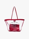 Prada Transparent Logo Tote In Red