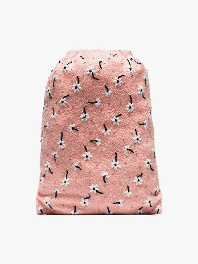 Ganni Pink Monticello Sequin Embellished Drawstring Backpack