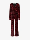 BALMAIN BALMAIN LEOPARD PRINT WIDE LEG VELVET JUMPSUIT,145550V00912978527