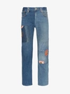 CHILDREN OF THE DISCORDANCE CHILDREN OF THE DISCORDANCE MID RISE CONTRASTING DENIM PATCH JEANS,COTDNYPT30112561430