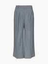 ERDEM ERDEM CHECKED HILLARY CROPPED PLEATED TROUSERS,PS196131BLCT13315745