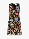 Peter Pilotto Floral-printed Cady Minidress In Black