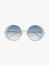 FENDI FENDI EYEWEAR BLUE 58 ROUND METALLIC SUNGLASSES,2016473YG580813120876