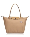 Longchamp Le Pliage Club Large Nylon Shoulder Tote Bag In Beige/silver