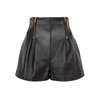VERSACE BLACK HIGH-WAISTED LEATHER SHORTS